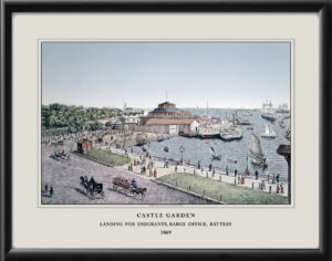 Castle Garden in New York City 1869 Birds Eye View Map
