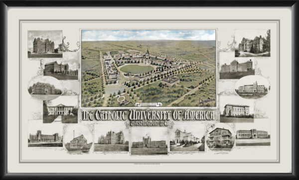 Catholic University - Washington, D.C. 1914 Bird's Eye View Map
