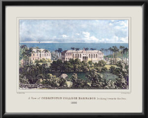 Codrington College - Barbados 1830 Birds Eye View Map