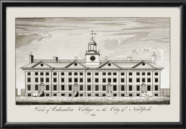 Columbia College New York City 1790 Cornelius Tiebout Engraver J. Anderson Artist TM