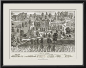 Nashotah House Theological Seminary - 1878 Bird's Eye View Map