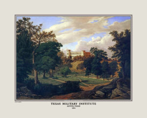 Texas Military Institute - Austin TX Herman Lungkwitz 1874 Bids Eye View Map