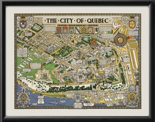 The City of Quebec 1932 Bird's Eye View Map