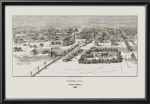 Tower City ND 1883 Geo. H. Ellsbury printed in the Frank Leslie's Illustrated Newspaper TM
