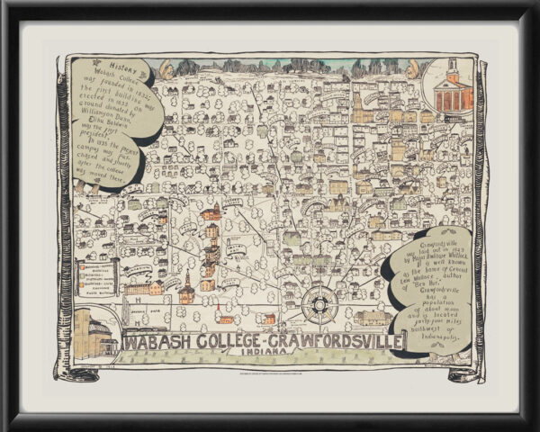 Wabash College - Crawfordsville IN 1928 Map