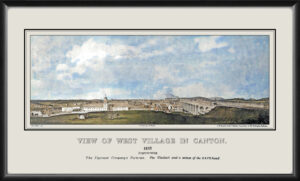 West Village in Canton MA 1835 Birdseye View Map