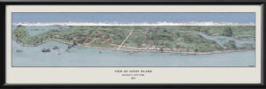 Coney Island NY 1879 Birds Eye View Map