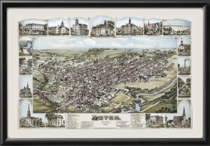 Dover DE 1885 Birdseye View Map