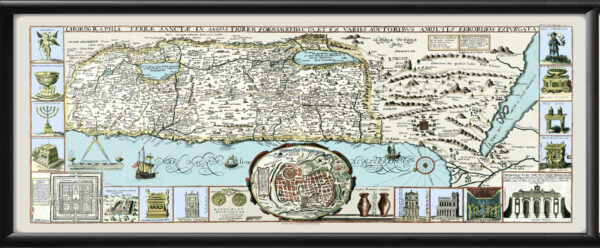 Holy Land Israel 1632 Jacobus Tirinus TM Birdseye View Map
