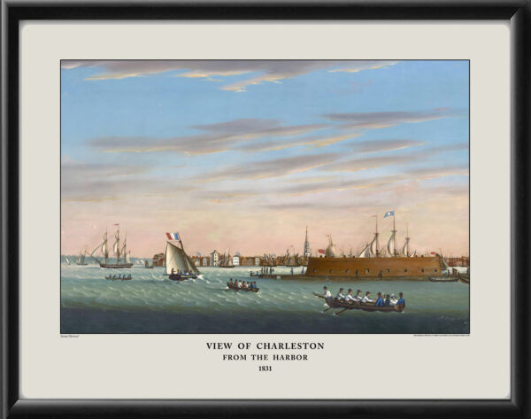 Charleston SC 1831 View of from the Harbor Samuel Barnard TM