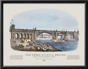 The great St. Louis (Eads) Bridge - across the Mississippi River 1874 Currier & Ives TM