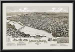 Laredo TX 1892 TM Birds Eye View Map