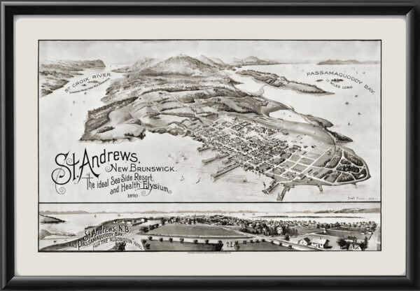 St. Andrews NB Canada 1890 Bert Poole TM Bird's Eye View Map