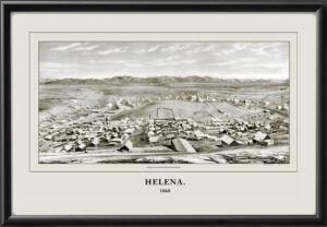 Helena MT 1868 A.E. Mathews TM Birds Eye View Map