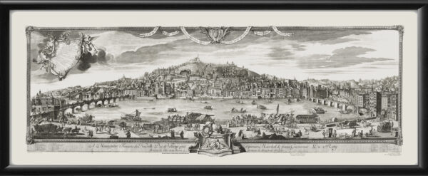 Lyon France 1720 François Cleric and François Poilly 16x40 24x60 TM Birds Eye View Map
