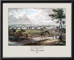 Albany NY 1834 Birds Eye View Map