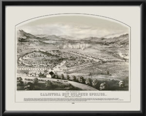 Calistoga Hot Springs, CA 1890 Birds Eye View Map