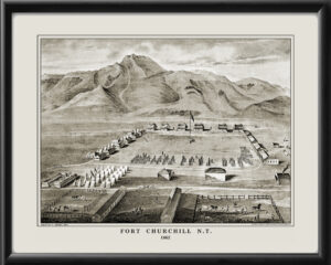 Fort Churchill NV 1862 Birds Eye View Map