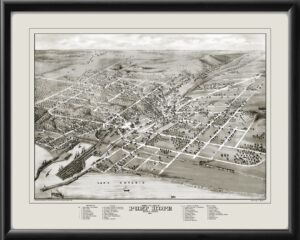 Port Hope, Ontario, Canada 1874 Birds Eye View Map