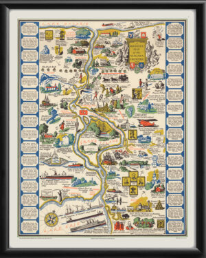 Romance Map of the Niagara Frontier 1931 Birds Eye View Map