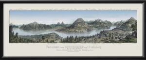 Lake Lucerne Switzerland 1840 Birds Eye View Map