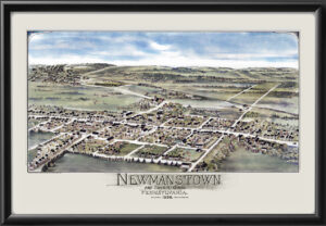 Newmanstown and Sheridan PA 1898 Birds Eye View Map