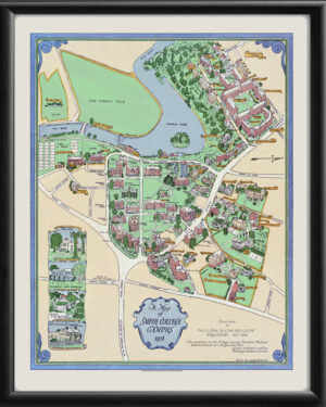 Smith College Campus Map 1838 Birds Eye View Map