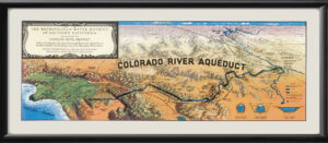 Southern California Colorado River Aqueduct 1935 Birds Eye View Map