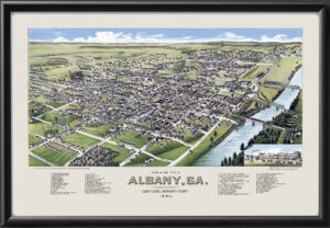 Albany, GA 1885 Birds Eye View Map