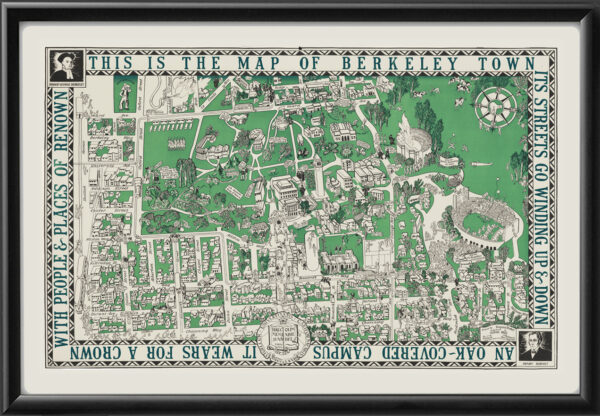 Berkeley CA 1928 Birds Eye View Map