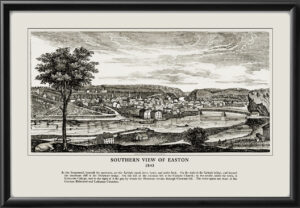Easton PA 1843 Birds Eye View Map
