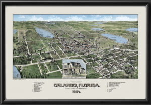 Orlando FL 1884 Henry Wellge Birds Eye View Map