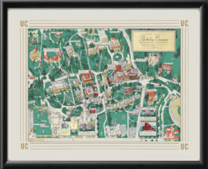 University of California Berkeley 1937 Campus Birds Eye View Map
