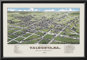Valdosta GA 1885 Wellge Birds Eye View Map