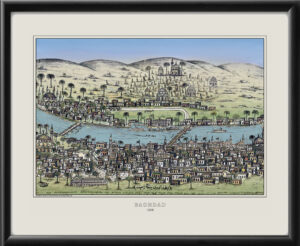 Baghdad Iraq 1890 Bird's Eye View Map